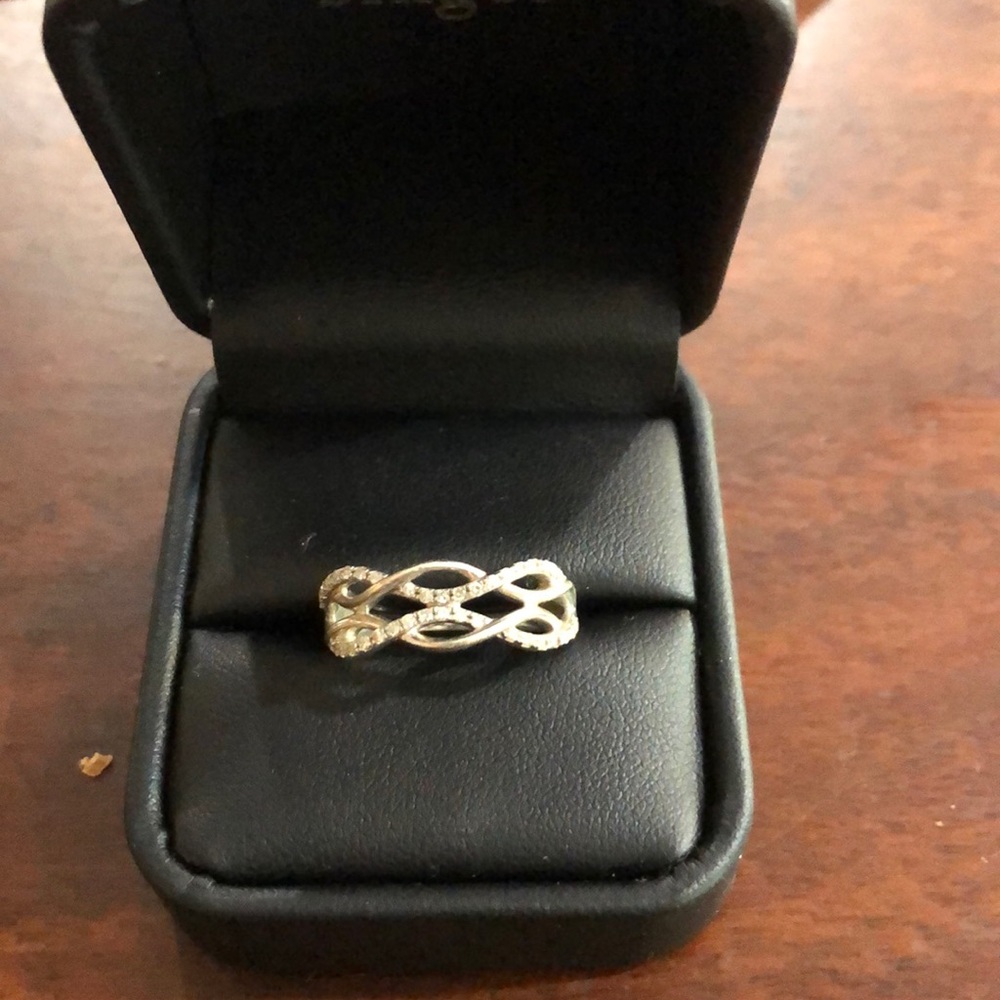 Sterling silver diamond ring